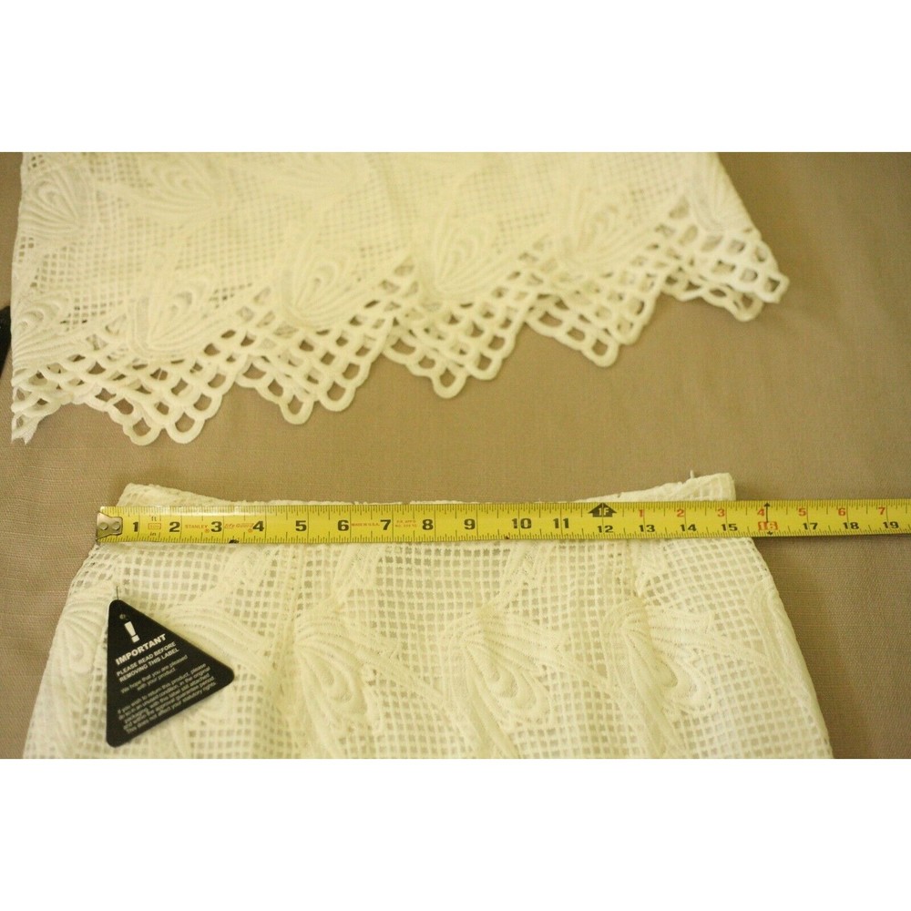 NWT RARE LONDON Women's Sz L Crochet Knit 2 Pcs Set Top And Skirt Lined White - Picture 10 of 12